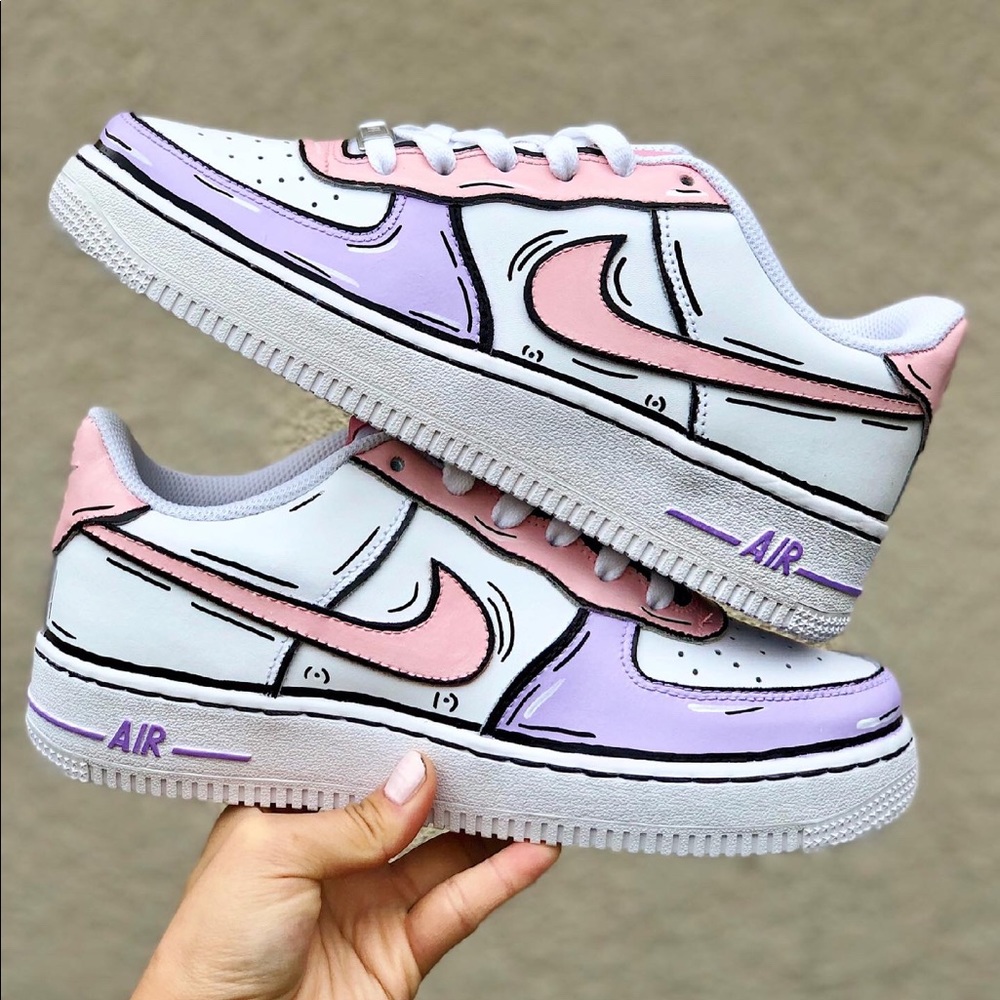 Custom Painted “2-Color Cartoon” Nike Air Force 1s
